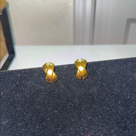 Authentic Cristian Dior Gold plated clip on Earrings - Picture 1 of 13